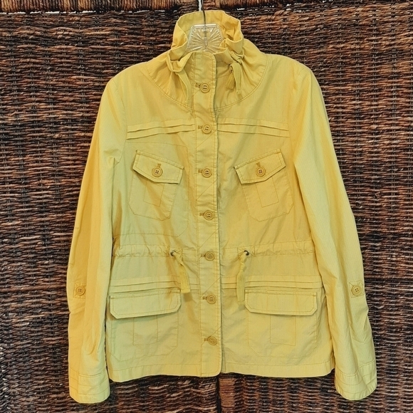Anthropologie Daughters Of The Liberation Funnel Utility Jacket Anorak 0 Yellow - Picture 1 of 10